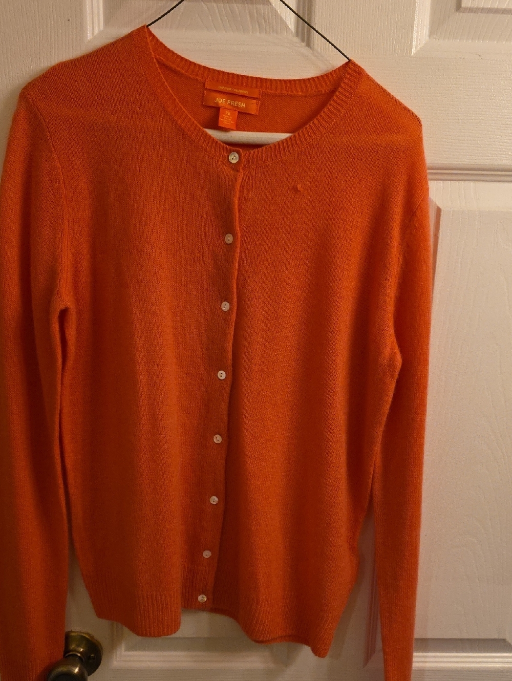 Joe Fresh Orange Button-Up Knit Cardigan